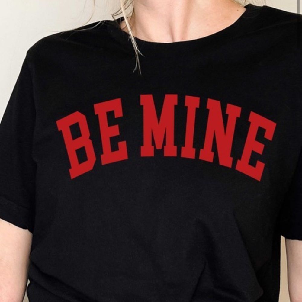 Black Be Mine Valentine Graphic Tee